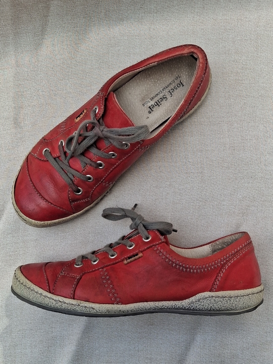 Josef Seibel Shoes - Josef Seibel Red Leather Comfort Sneakers US 6.5 (EU 37)
